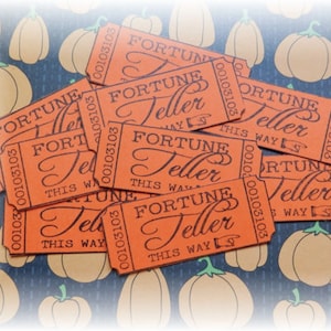 Fortune Teller Halloween Tickets - Carnival - Halloween - Favors - Ephemera - Tickets - Drink tickets  (10)