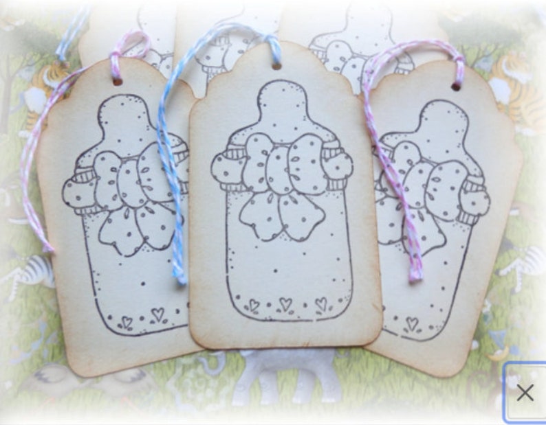 Baby Tags Baby Bottle Baby Shower Gift/Hang Tags 8 image 1