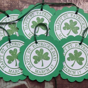 Happy St Patricks Day March 17th round scalloped tags 6 image 2