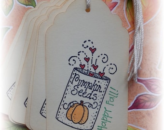 Happy Fall - Pumpkin Seeds - Autumn Trends - Gift/Hang Tags - (8)