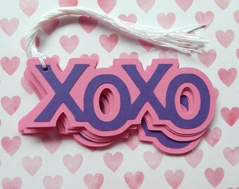 XOXO - Hugs and Kisses - Handmade - Valentine Tags (8)