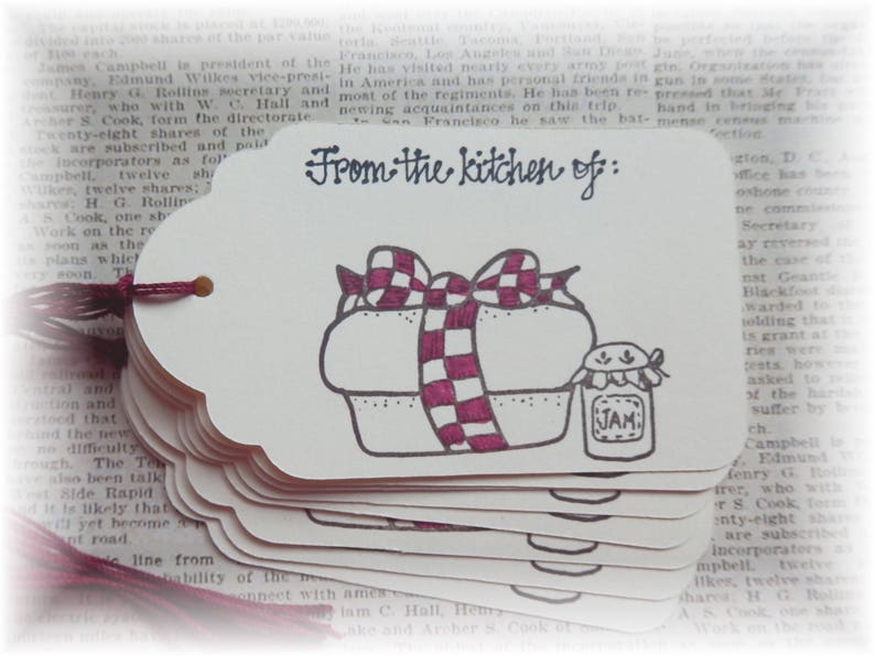 From the Kitchen of 10 Baked with Love Baking Tags- Food Tags GiftHang Tags
