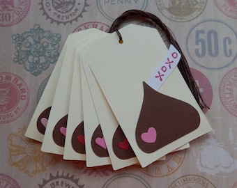 Chocolate Kisses - XOXO - Valentine Tags - gift/hang tags (6)