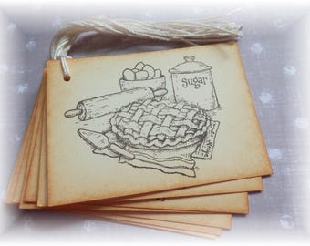 Baking Tags - Food - Pie & Rolling Pin Tags  - From the Kitchen of - Gift/Hang Tags (8)