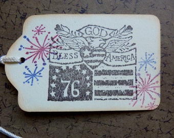 4th of July - God Bless America - Gift - Hang Tags (8)