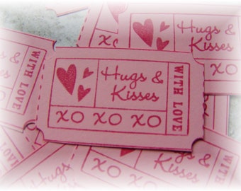 Hugs and Kisses Tickets  - Valentines - Love -  XOXO (10)