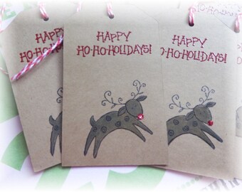 Red Nose Reindeer - Rudolph - Christmas - Gift/Hang Tags (8)