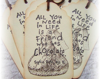 Chocolate Friend Thank You Tags - Set of 8