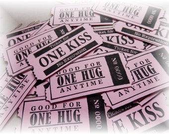 Valentine's Day Love Coupons: Hugs & Kisses Tickets (Set of 10)