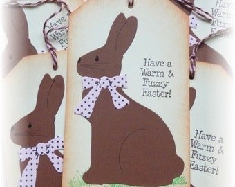 Easter tags - Chocolate Easter Bunny Tags (2) OVERSIZED TAGS