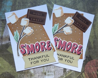 S'mores Card - S'more thankful for you - camping - Thank you - Handmade Card  (1)