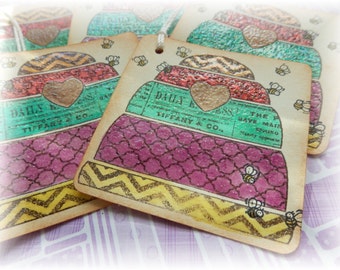 Bee Hive - High Fallutin' - Hippy Hives - SKEP- Fancy Gift Tags (5)