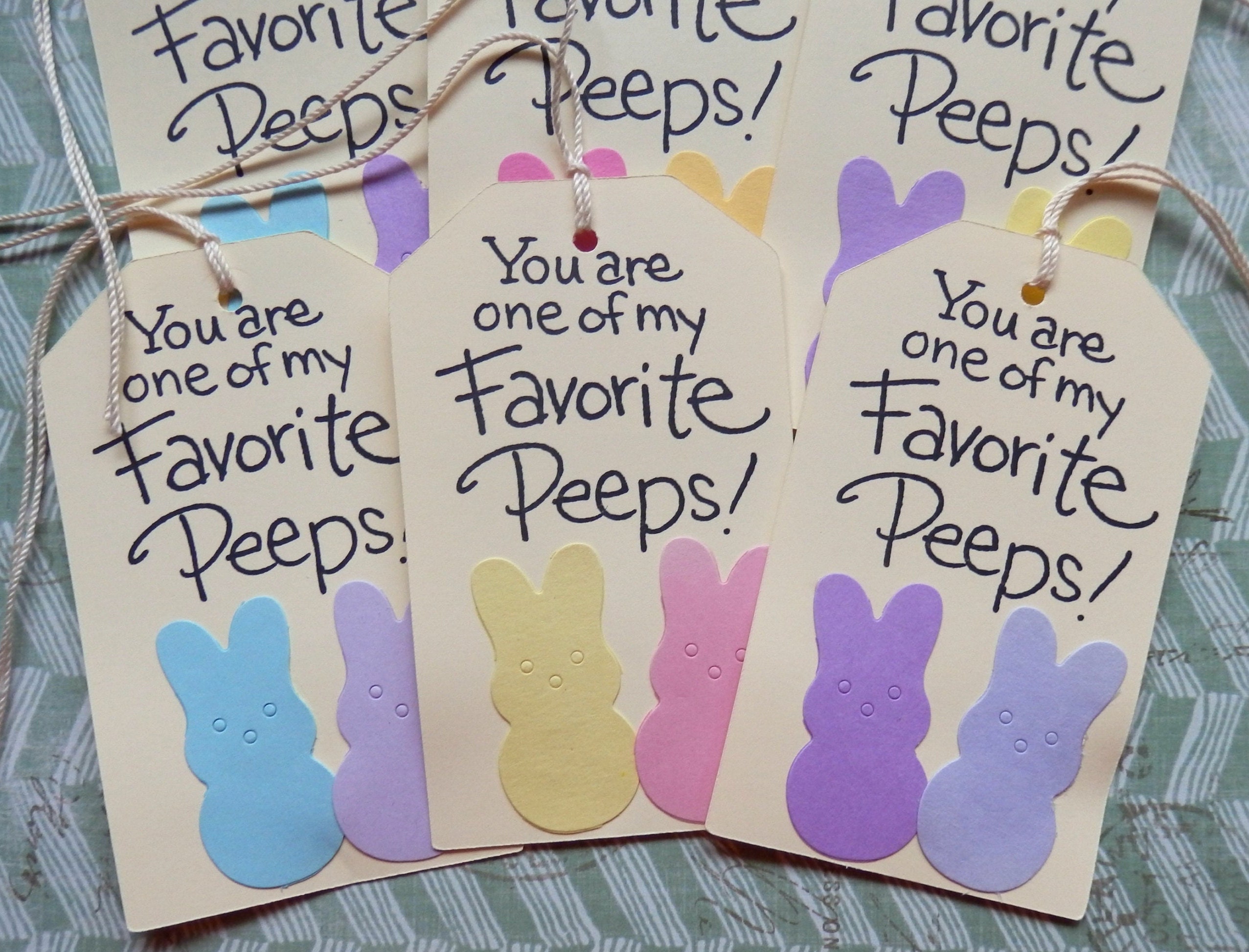 Party Favors Easter Bunny Tags Easter Basket Tags Peeps Easter Tags 6 To One of my Favorite Peeps