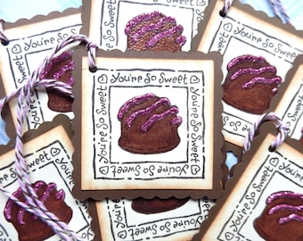 Chocolate - You're so sweet - Truffles - Yummy Chocolate - Handmade Tags (8)