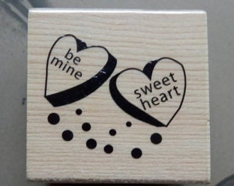 Valentine Rubber stamp - Be Mine - Sweetheart - WM rubber stamp  (1)