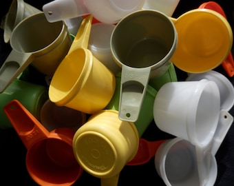 Tupperware Measuring Cups or Spoons - Yellow - Orange - Clear -  Ivory - Olive Green- Lime Green -  Replacement Parts - You Choose 1