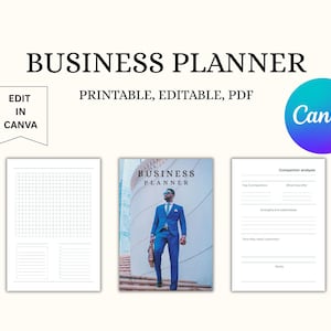 Business Planner – Digital Organizer for Entrepreneurs and Small Business Owners, Goal Setting  Strategy, Printable Business Planning