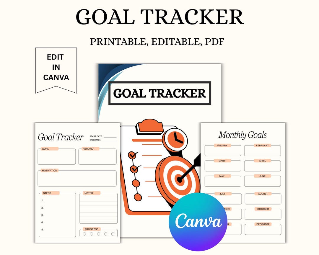 Goal Setting Planner – Printable Goal Tracker and Achievement Organizer ...