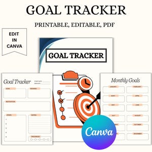 Goal Setting Planner – Printable Goal Tracker and Achievement Organizer, Daily & Weekly Goal Planner, Motivation and Success Workbook