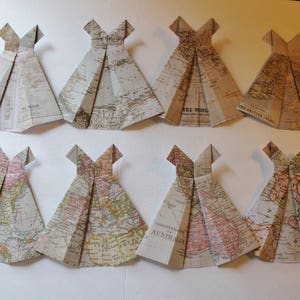 Paper origami dresses 5 inches tall choice of set of five image 10