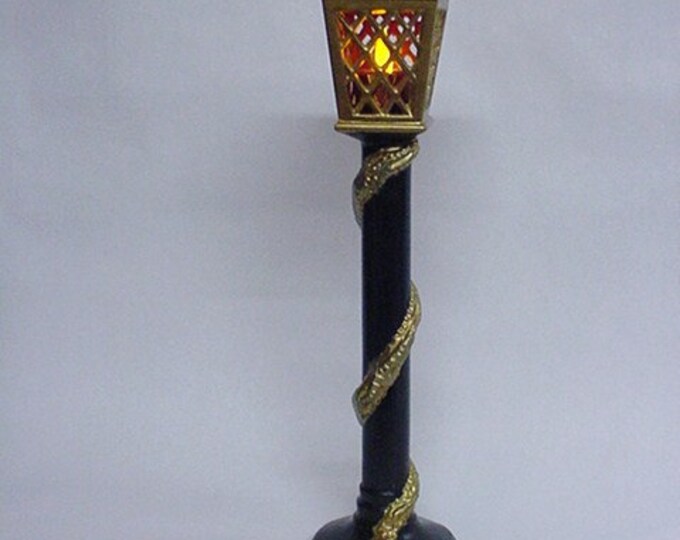 Black and Gold Ceramic Tabletop Lamp Post Tealight Holder Etsy