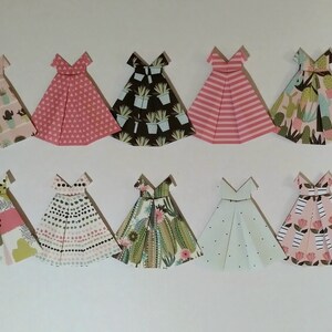 Paper origami dresses 5 inches tall choice of set of five image 1