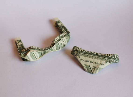 Origami Money Bikini 2 One Dollar Bills Vacation Gift Bridal Wedding Shower Set