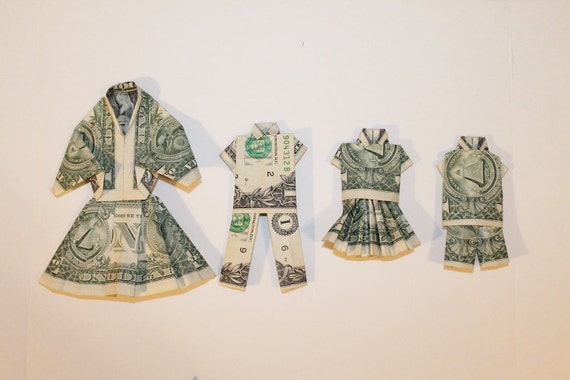 Money Origami Clothes Dollar Shirt And Pants Or Skirt And Blouse Choose One Or Both