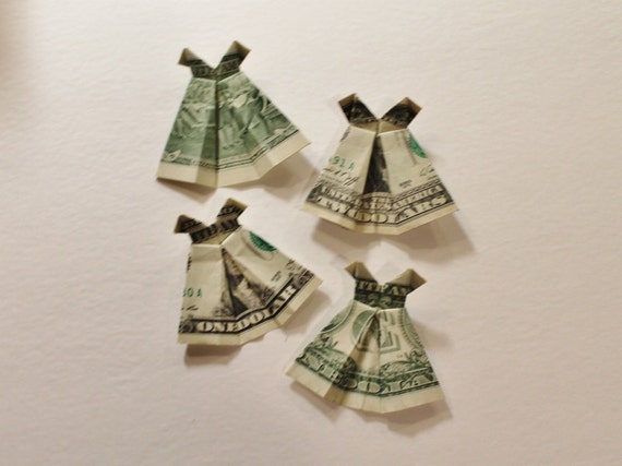 Money Origami Dress Choose Your Denomination And Front Or Back Of Bill