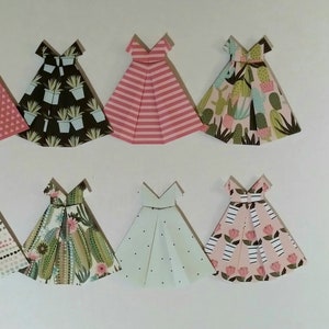 Paper origami dresses 5 inches tall choice of set of five image 3