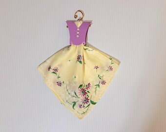Vintage floral Hanky Dress with a purple bodice
