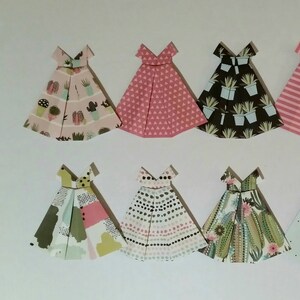 Paper origami dresses 5 inches tall choice of set of five image 2