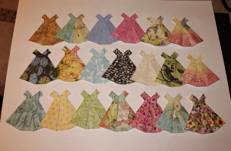 Paper origami dresses 5 inches tall choice of set of five image 7