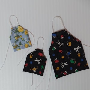 Choice of aprons 1 12 and 1 24 doll clothes image 1