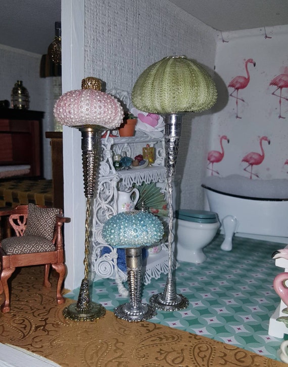 Dollhouse Miniature Green Floor Lamp