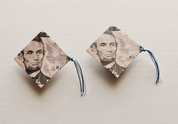 Money Origami Graduation Cap Robe And Diploma Choose Your Denomination 1 Dollar 2 Dollar Or 5 Dollar Bill Set