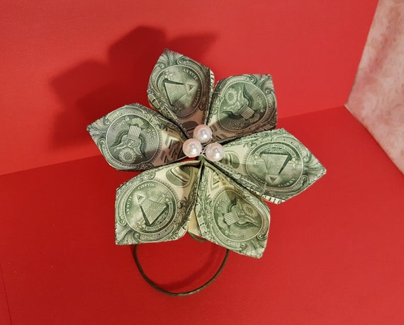 Origami Money Large Flower Blooming Money 3 Bills