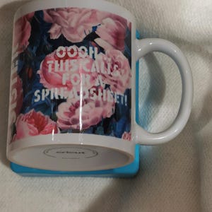 Cabbage Rose Mug Funny Spreadsheet Quote, “Oooh… This Calls for a Spreadsheet!” Floral Coffee Cup,Office Humor Gift for Coworkers