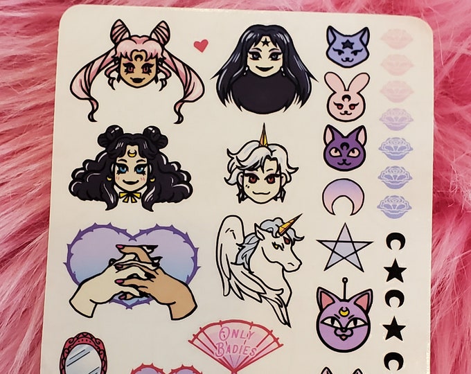 Sticker sheet: Wicked lady and friends