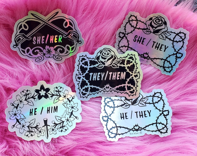 Stickers: Pronouns in holographic