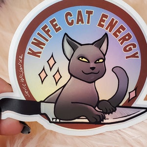 Sticker: knife cat energy