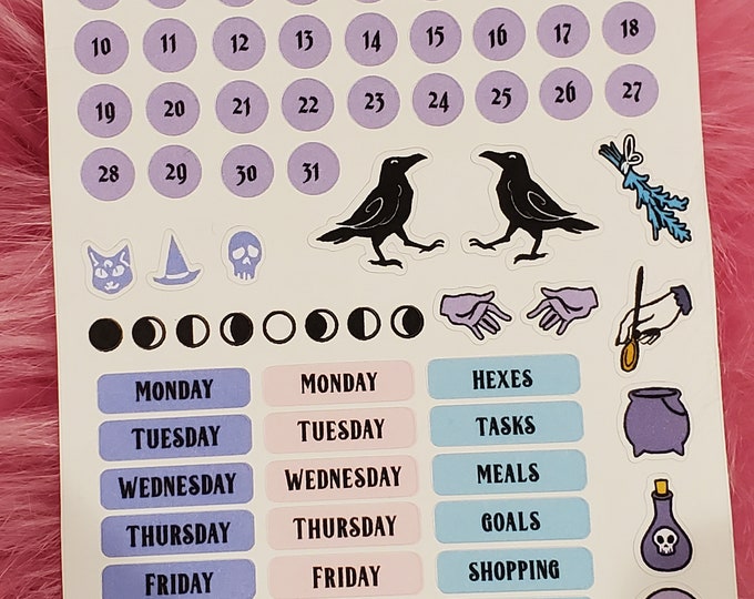 Bullet journal witch stickers