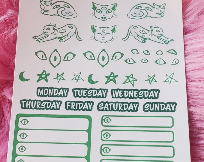 Planner stickers: 3 eyed cat