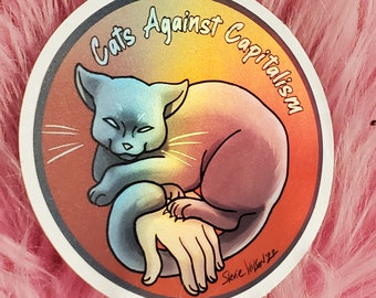 Sticker: cats against capitalism