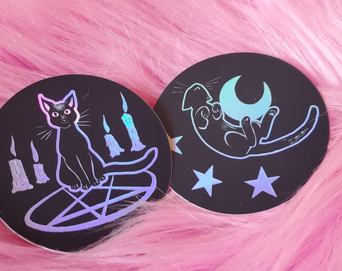 Stickers: black cats