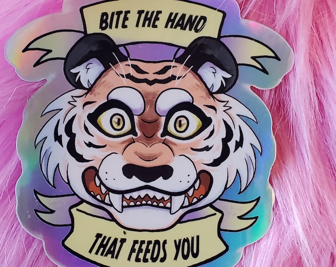 Sticker: bite the hand that feeds