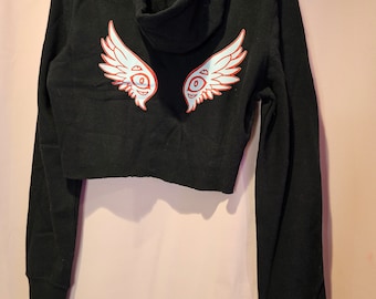 Cropped hoodie: Eye wing with eye sleeves