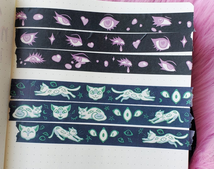 Washi tape: Eyes and cats