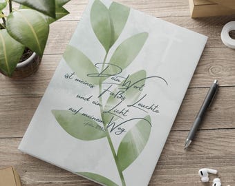 Christian notebook with Bible verse | "Your word is a lamp to my feet" – Psalm 119:105 | Gift, baptism, confirmation, prayer journal