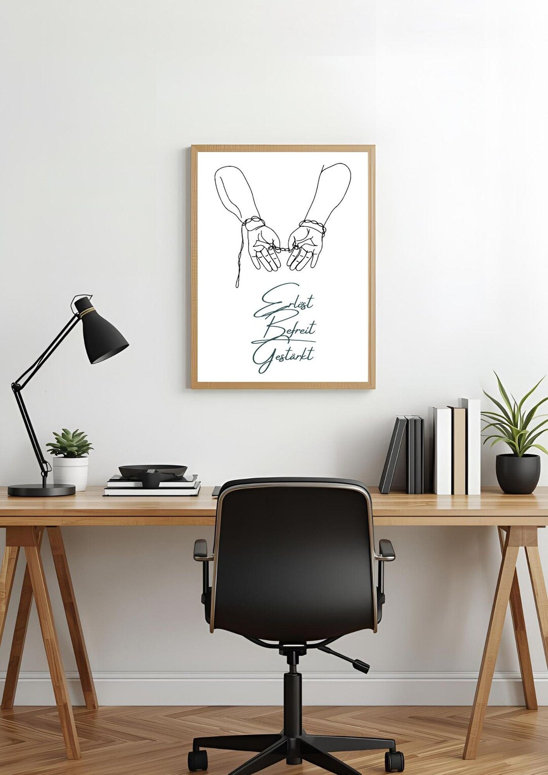 Redeemed, Freed, Strengthened | Christian Line Art Poster | Minimalist ...